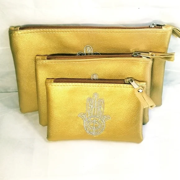 Set of 3 Cosmetic Bag Pouch Lucky - Picture 2 of 3